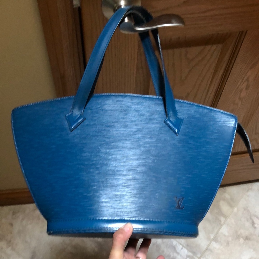 LOUIS VUITTON Epi Saint Jacques PM Blue.
